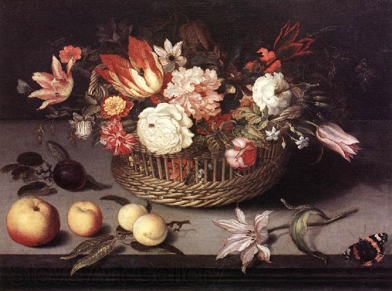 BOSSCHAERT, Johannes Basket of Flowers gh Norge oil painting art
